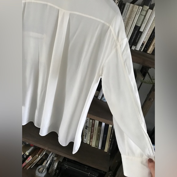 EUC Nap Loungewear White Dolphin Hem Oversized Collared Lounge Shirt M - Picture 10 of 16